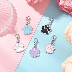 Подвесные украшения из сплава с эмалью в виде отпечатка лапы, с цинковым сплавом застежками омаров коготь