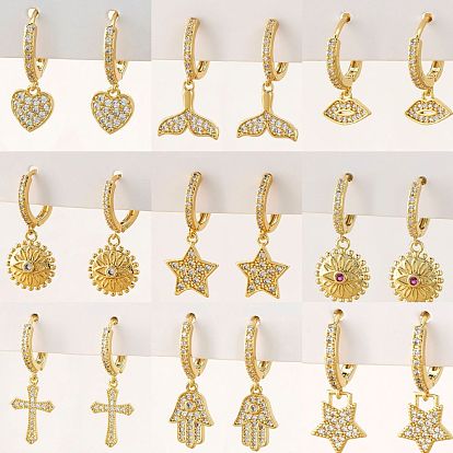 Exquisite Cross Hand Earrings with Zirconia Stones for Women - Fashionable, Luxurious and Unique