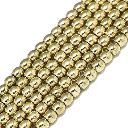 Electroplate Non-magnetic Synthetic Hematite Beads Strands, Round