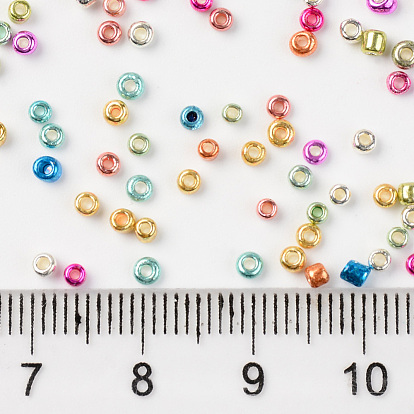Plated Glass Seed Beads, Round Hole, Round