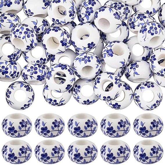 60шт. фарфоровые бусины ручной работы европейского производства, рондель