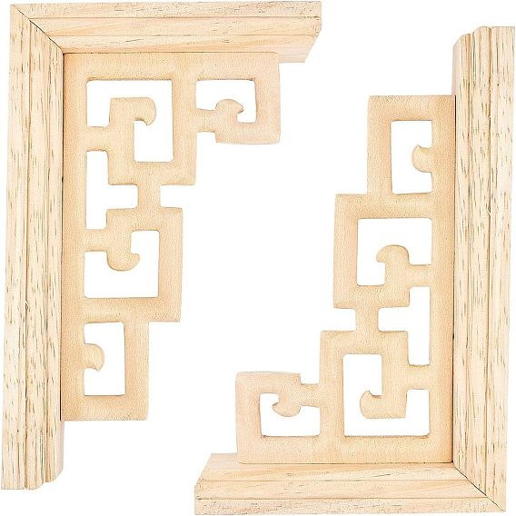 Резная накладка из каучукового дерева, центральная цветочная длинная аппликация, дверной шкаф-кровать неокрашенный декор европейский стиль