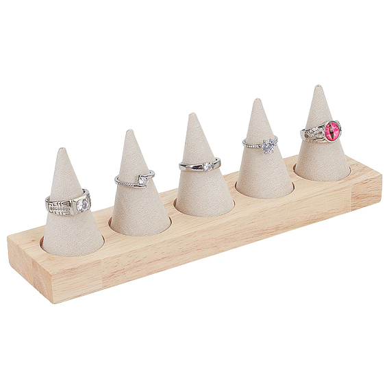 Держатель-органайзер из деревянного конуса, с бархатом/искусственной кожей
