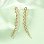 Brass Pave Cubic Zirconia Stud Crawler Earrings, Infinity, Real 18K Gold Plated, Cadmium Free & Lead Free, Long-Lasting Plated, Rack Plating