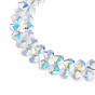 Electroplate Transparent Glass Beads Strands Faceted, Teardrop