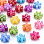 Opaque Resin Beads, AB Color, Snowflake