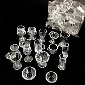 Наборы миниатюрных пластиковых стаканчиков из пвх, для кукольных аксессуаров, притворяющихся опорными украшениями
