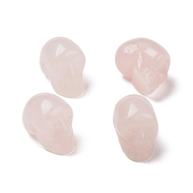Natural Rose Quartz Beads, Skull