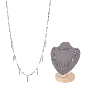 5 шт. ожерелья с подвесками в виде шипов и кисточек из цинкового сплава в стиле хип-хоп