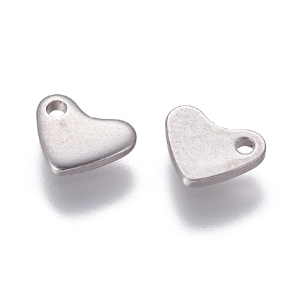 201 Stainless Steel Charms, Stamping Blank Tag, Heart