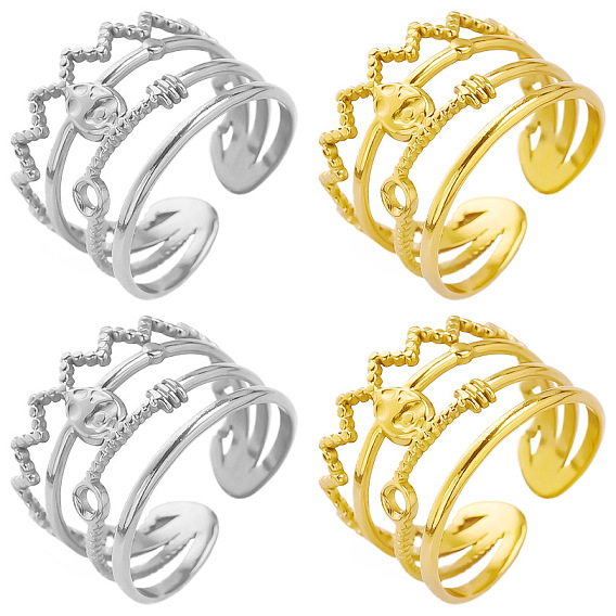 Регулируемые манжеты из нержавеющей стали с открытыми кольцами, корона