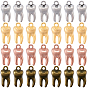 80Pcs 4 Styles Alloy Pendants, Tooth Shape Charms