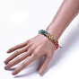 Glass Beads Bracelets, with 304 Stainless Steel Lobster Claw Clasps, Heart chain extender and Cardboard Jewelry Set Box