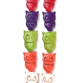 Owl Synthetic Turquoise Beads Strands, Dyed, 30x20x8mm, Hole: 1mm, about 155pcs/1000g