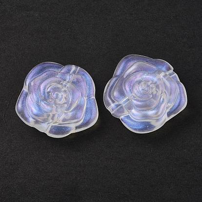 Perles acryliques transparentes, poudre de scintillement, fleur