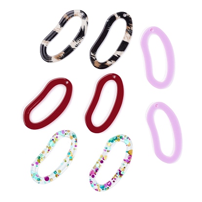 Acrylic Pendants, for DIY Earring Accessories, Oval