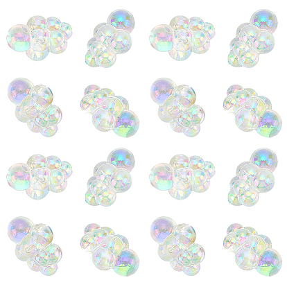 20прозрачные акриловые бусины с УФ-покрытием, облако, с покрытием AB цвета