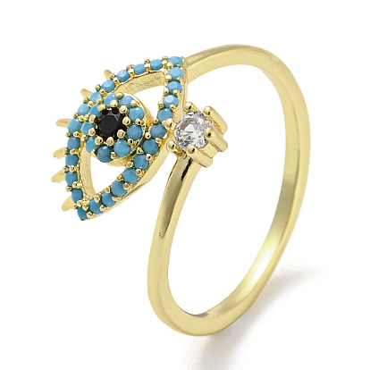 Открытые манжеты из латуни в форме глаз с микропаве и фианитами, долговечный, без кадмия и без свинца