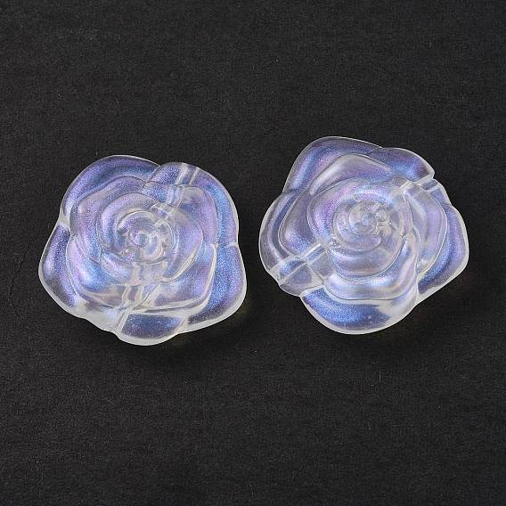 Transparent Acrylic Beads, Glitter Powder, Flower