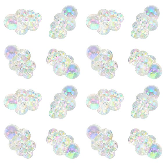 20прозрачные акриловые бусины с УФ-покрытием, облако, с покрытием AB цвета