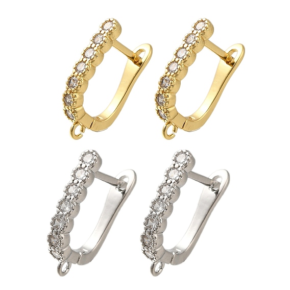 Покрытие стойки латунь микропаве фианит серьги обручи, долговечный, без свинца и без кадмия