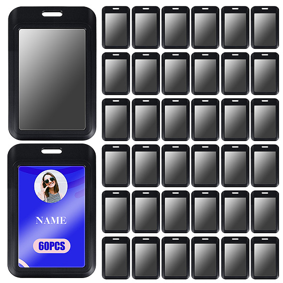 60шт. пластиковые держатели для удостоверений личности, прямоугольные