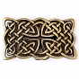 Zinc Alloy Buckles, Belt Fastener for Men Western Cowboy, Rectangle with Knot