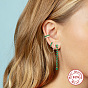 Chic Silver Tassel Ear Cuff Earrings with Metal Chain and Handcuffs for Slimming Look and Elegant Style