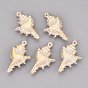 Colgantes de plástico ccb, encantos de caracola, metal dorado enlaced