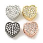 Стойки обшивки латунь микро проложить кубического циркония бусы, долговечный, без свинца и без кадмия, сердце