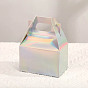 Laser Style Folding Paper Gift Box, Rainbow Color Food Packaging Box, Rectangle