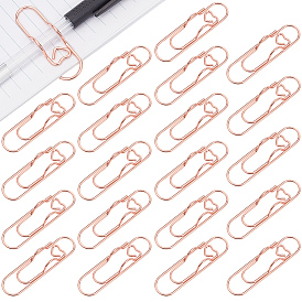 24Pcs Iron Paper Clips, Bookmark Marking Clips, Oval with Heart
