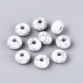 Синтетические бирюзовые бусины, рондель