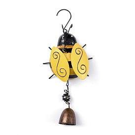 Bee Wind Chimes, with Bell, Glass and Iron Findings, for Home, Party, Festival Decor, Garden, Yard Decoration