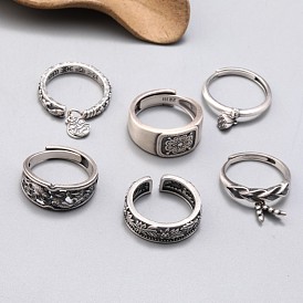 925 кольцо на палец регулируемое, серебро, античное серебро