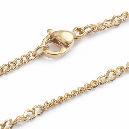 304 Stainless Steel Figaro Chain Necklaces, with Lobster Claw Clasps