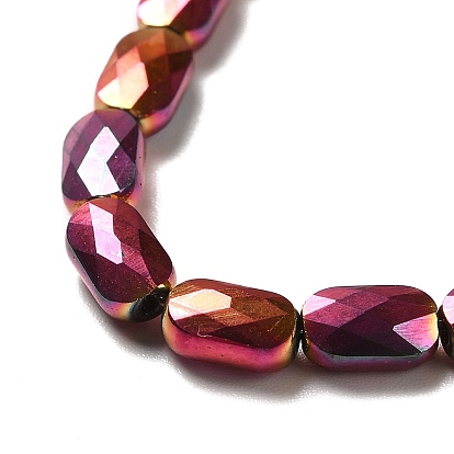 Electroplate Glass Beads Strands, Full Plated, Faceted, Oval