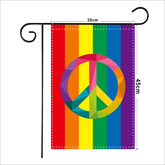 Polyester Garden Flags, Pride/Rainbow Flag, for Home Garden Yard Decorations, Rectangle