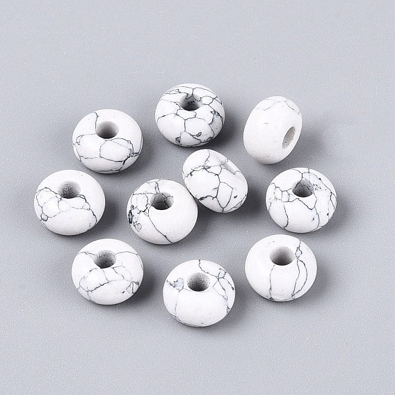 Синтетические бирюзовые бусины, рондель