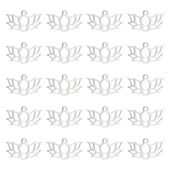 20 шт. 201 подвески из нержавеющей стали, подвески для лазерной резки, лотос