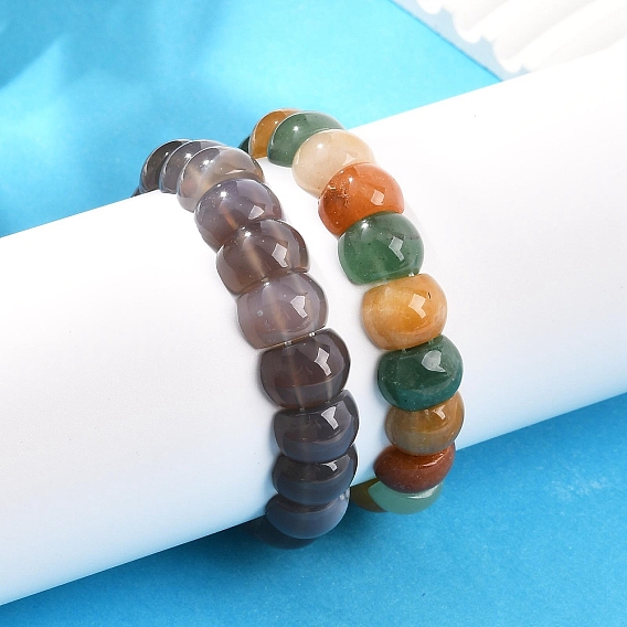 Браслеты из натуральных драгоценных камней с бусинами для женщин и мужчин, прямоугольные