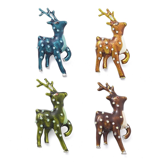 Эмалевые значки с изображением пятнистого оленя, Броши из сплава со стразами для рюкзака