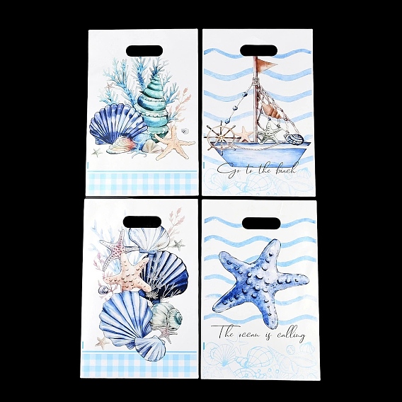 50шт. полиэтиленовые пакеты для упаковки в средиземноморском стиле, прямоугольные