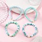 4 шт. 4 цвета браслеты из полимерной глины ручной работы хейши и ракушечных бусин с бусинами для женщин