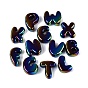 UV Platin Opaque Acrylic European Beads, Large Hole Beads, Iridescent, Letter