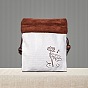 Подарочные сумки для благословения из хлопка и льна в китайском стиле, мешочки для хранения украшений с бархатной внутри, для упаковки конфет на свадьбу, прямоугольные