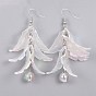 Eco-Friendly Transparent Acrylic Dangle Earrings, with Brass Earring Hooks
