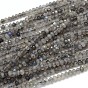 Natural Labradorite Rondelle Bead Strands, Faceted