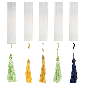 Пустые закладки из матовой нержавеющей стали, с кисточкой из полиэстера большие подвески