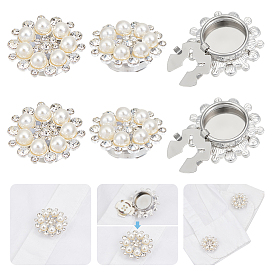 Запонки из цветочного сплава со стразами, с латунной базы